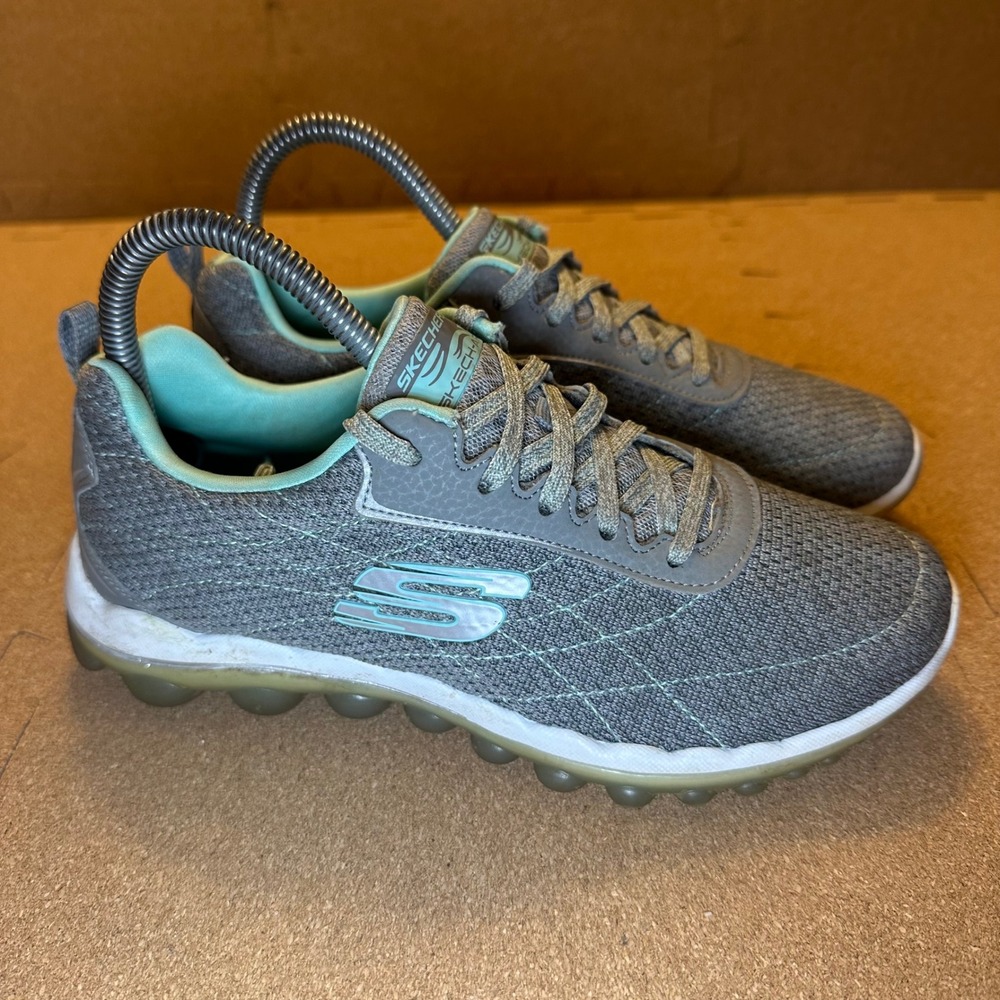 Skechers Skech-Air Women's Size 6.5 Running Shoes Grey Mint Green 12211 GYMN